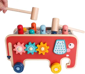מונטסורי צעצועים לפעוטות בחוזקה הולם צעצועים מעץ חינוכי לומד התינוק פיתוח משחקי ילדים פטיש צעצוע
