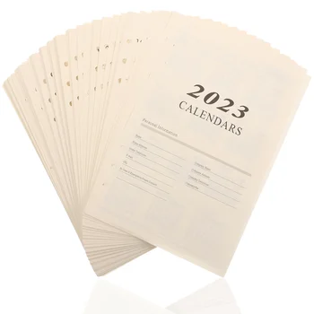 176 דפים חודשי מתכננת מילוי סדר היום דף קומפקטי רופף דף נייר נוח קלסר כתבי עת באנגלית בשורה יומי