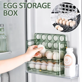 השכבה 3 ביצים קופסא לאחסון במקרר ארגונית מיכלי מזון ביצים טריות-מחזיק תיק מגש מכונת המטבח תיבות אחסון