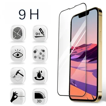 קשיות 9H מלא כיסוי מגן מסך עבור IPhone14 13 12 11 Pro מקס זכוכית מחוסמת 7 8Plus X XR XS מקס SE20 22 זכוכית