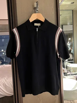 מכירה חמה B02489 אופנה חדשה 2023 חולצות פולו פופולרי מותג מפורסם עיצוב סגנון המפלגה בגדי גברים