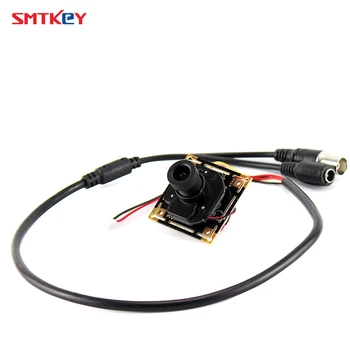 SMTKEY 1000TVL או 700tvl CMOS צבע מצלמות במעגל סגור, מיני מצלמה עם 3.6 mm עדשה, כבלים