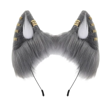 ליל כל הקדושים בגימור כלב אוזניים צורה שיער חישוק מסיבת ראש Cosplay תלבושות אביזרים M6CD