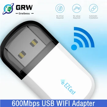 600Mbps Mini Wireless WiFi מתאם EZC-5200BS Lan Ethernet, USB 2.0 2.4 G&5G Dual Band Wifi Bluetooth Dongle מקלט כרטיס רשת
