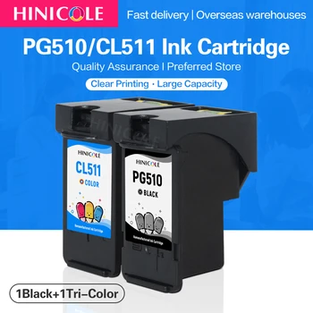 HINICOLE למילוי חוזר PG510 511 מחסנית דיו חלופי עבור PG-510 CL-511 עבור מדפסת הזרקת דיו Canon Pixma MX320 MX330 MX340 MX350