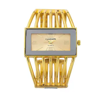 אירופאית אופנה יוקרתי לנשים צמיד זהב קוורץ שעונים כיכר חיוג אלגנטי נדיב עבור נשים קישוט Montres נשים