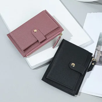 אופנה נשים אשראי כרטיס תעודת הזהות בארנק רב-חריץ כרטיס בעל מזדמן עור PU נקבה מיני ארנק מטבעות בכיס הארנק