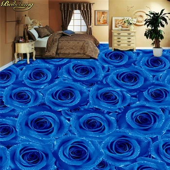 beibehang טפט מותאם אישית הרצפה צבוע כחול, רוז הסלון, חדר השינה 3D הרצפה ציור המסמכים דה parede