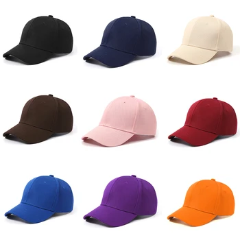 100% כותנה מתאים לשני המינים כובע רגיל מעוקל מגן השמש כובע חיצוני Dustproof כובע בייסבול צבע מוצק אופנה מתכווננת כובעי גברים נשים