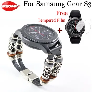 עור צמיד הלהקה Gear סמסונג S3 להקות הגבול אופנה קלאסי הקישור להחליף רצועת שעון צמיד עם רצועה מזג סרט
