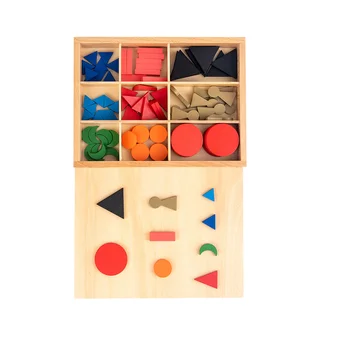 מונטסורי עזרי הוראה עץ צעצוע פאזל בסיסיים סמל פאזל צורת למידה בלוק