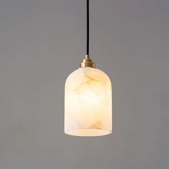וואבי-סאבי השיש המפואר תליון מנורה עבור חדר השינה המטבח נחושת Luminaire השעיה אסתטי חדר מעצב תאורה מכשיר