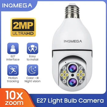 INQMEGA 1080P הנורה המצלמה E27 WIFI מעקב מצלמת IP 10X זום וידאו אבטחה מקורה לפקח תנועה מעקב ראיית לילה