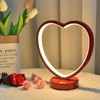 החדשה לב אור בלילה 3D LED לילה אור יצירתי השולחן ליד המיטה מנורה רומנטית לב אדום האור ילדים Gril קישוט הבית מתנה
