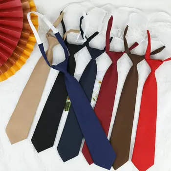 רוכסן JK קטן עניבה חינם שחור יין אדום מוצק כחול כהה קוריאנית מעורבב תלמיד לסגנון הבסיסי תלבושת בית הספר בכיתה