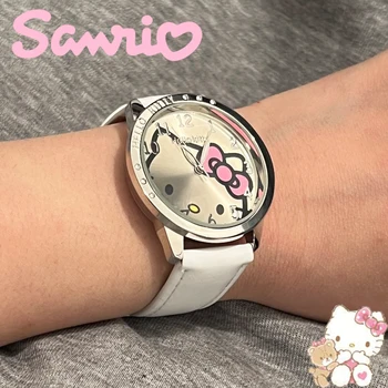 Sanrio Kawaii הלו קיטי שעונים בסגנון קריקטורה תלמיד אלקטרוני קוורץ שעונים נשים פלדה בנד שעון ילד שעונים אלקטרוניים
