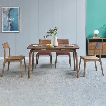 סלון שולחן אוכל וכיסאות סט ריהוט למטבח צפון אירופה המודרנית פשוטה שולחן כיסא שילוב משק הבית.