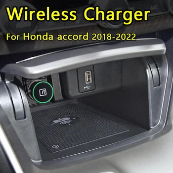 רכב מטען אלחוטי עבור הונדה אקורד 2018 2019 2020 2021 2022 עבור iPhone 14 13 12 11 Pro מקס טלפון סמסונג טעינה מהירה