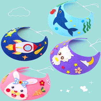 4Pcs אווה כובע מלאכת DIY צעצועי חיות מצוירות בעבודת יד תפירה מגן השמש בגן יצירתי חומרים ילדים מצחיק צעצועים מתנות