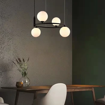 מודרני G9 הנורה אורות תליון זכוכית לבנה הכניסה חדר שינה חדר האוכל תלויה מנורת חוט מתכוונן זהב שחור מתכת הביתה דקו