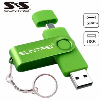 SunTrsi כונן הבזק מסוג USB Type C 64gb כונן עט 256gb מקל 128gb 2.0 Pendrive 32gb על סוג C-התקן עבור המחשב ואת הטלפון הנייד