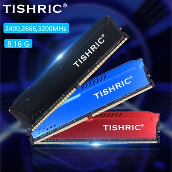 TISHRIC Ram זיכרון DDR4 DDR3 4GB 8GB 16GB 1600 2400 2666 3200MHz קירור וסט DDR4 Memory Stick שולחן העבודה הזיכרון