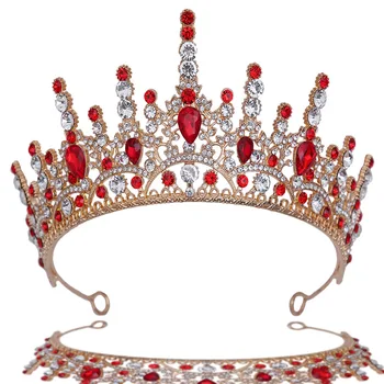 DIEZI 10 צבעים כחול ירוק ורוד אדום קריסטל כתר לנשים בנות מסיבת חתונה 2023 המלכה החדשה כלה כלה הכתר תכשיטי שיער