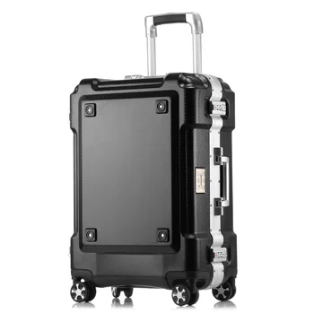 עיצוב חדש נסיעות מטען מסגרת אלומיניום מזוודה טרולי עם מחזיק כוסות TSA המכס לנעול 20/24/26 אינץ קיבולת גדולה המזוודה