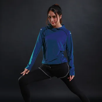 סתיו נשים רזות פועל חולצות T מכון כושר שרוולים ארוכים חולצות יבש מהירה הדרכה לנשימה הוד ספורט יוגה בגדים