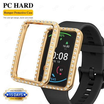 יהלום מקרה עבור Huawei לצפות להתאים שעון חכם PC הפגוש מעטפת מגן כיסוי עבור Huawei להתאים שעון נשים Smartwatch אביזרים