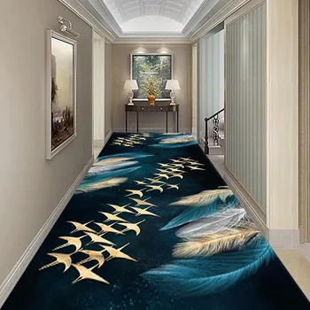 יוקרה שטיח מסדרון ארוך רץ שטיח במעבר הביתה במסדרון קישוט עיצוב בפתח מעבר מחצלות החלקה רחיץ