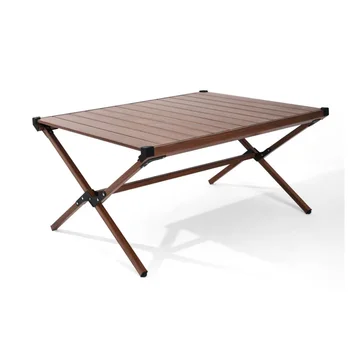 Ozark שביל אלומיניום גליל-עליון קמפינג השולחן, חום כהה קטן שולחן שולחן שולחן שולחן חיצוני