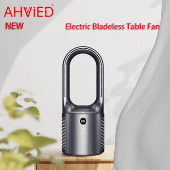 AHVIED LED לילה אור לשימוש ביתי חשמלי Bladeless מאוורר שולחן מגניב טעינת USB אלחוטי נייד מיני מאוורר קירור אולטרה שקט