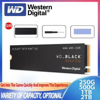Western Digital WD_BLACK SN770 NVMe SSD 250 גרם 500 גרם 1TB 2TB Gen4 PCIe M. 2 2280-3D NAND Internal Solid State Drive עבור מחשב נייד
