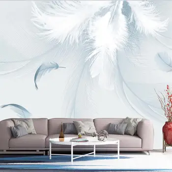 beibehang אישית הקיר הגדול 3d טפט HD נוצה בסגנון נורדי רקע השינה, הסלון טפט הרקע