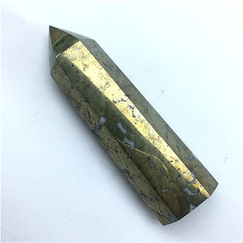 RareNatural נחושת פיריט שרביט ריפוי גביש שש מצור נקודת Minerale חן האובליסק הביתה אמנות קישוט רייקי צ ' אקרה מתנה