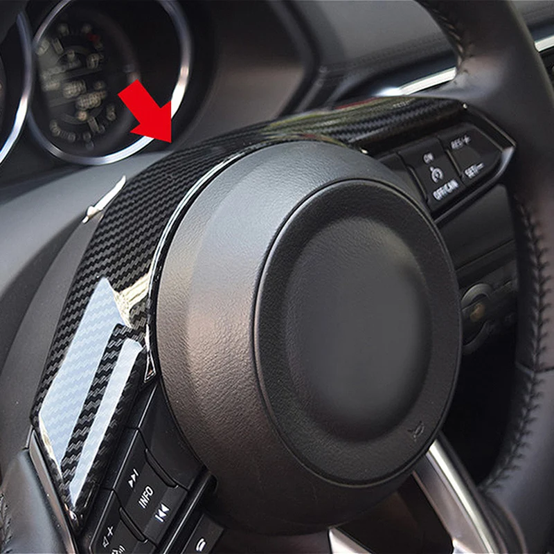 המכונית-עיצוב שרירי הבטן כרום סיבי פחמן סגנון ההגה לוח מסגרת לקצץ מאזדה 2 Demio DL סדאן די. ג ' יי Hatchback 2018 2019
