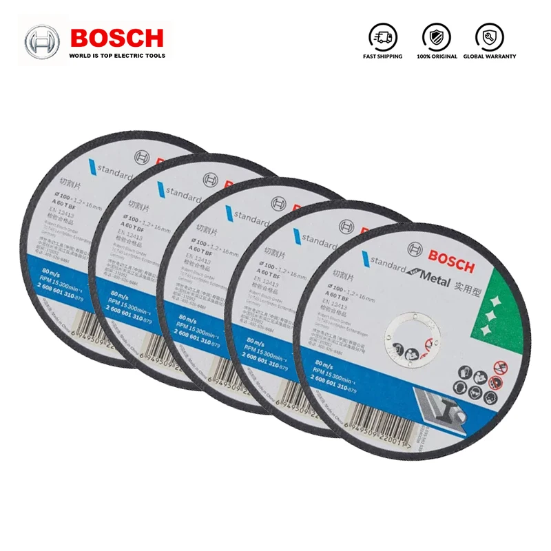 מטחנה Bosch דיסק טחינת גלגל מתכת לחיתוך עץ Pratical Sery מתכת נירוסטה חיתוך דיסק 5 יח ' אביזר