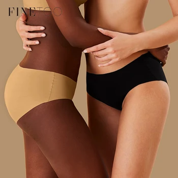 FINETOO חלקה תחתוני נשים S-XL צבע מוצק תחתוני מותן נמוכה בנות תחתונים בנות רך תחתונים סקסי הלבשה תחתונה נשית חדשה.