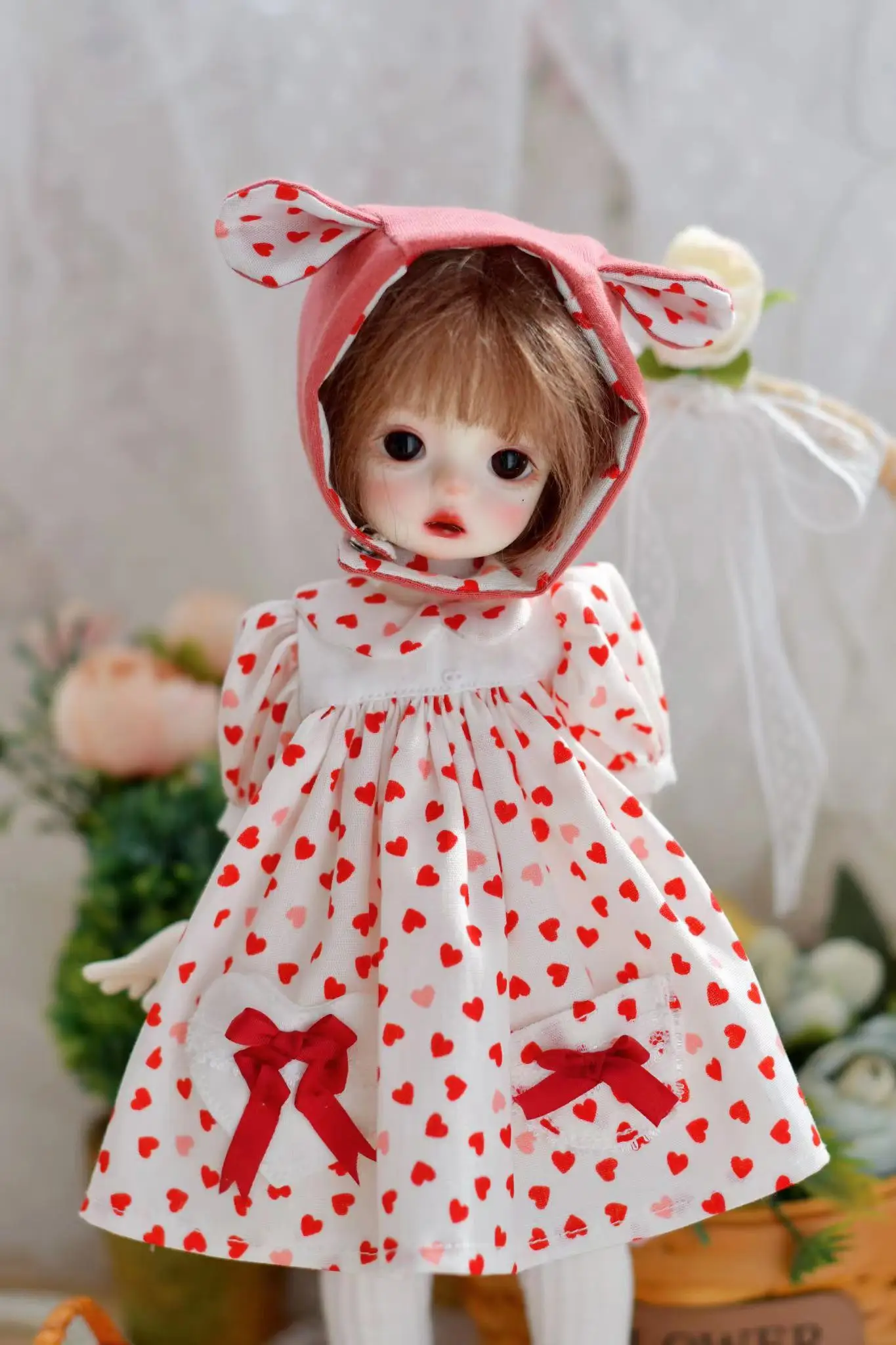 1/6 30cm Bjd שמלת בובה בצורת לב ורוד להתלבש בגדי צעצועים (מתאים 1/6 בובה אביזרים）
