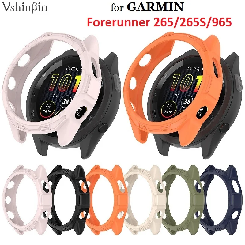 10PCS כיסוי מגן עבור Garmin מבשר 265 265s מבשר 965 Smartwatch רך TPU הפגוש Anti-Scratch מגן מקרה
