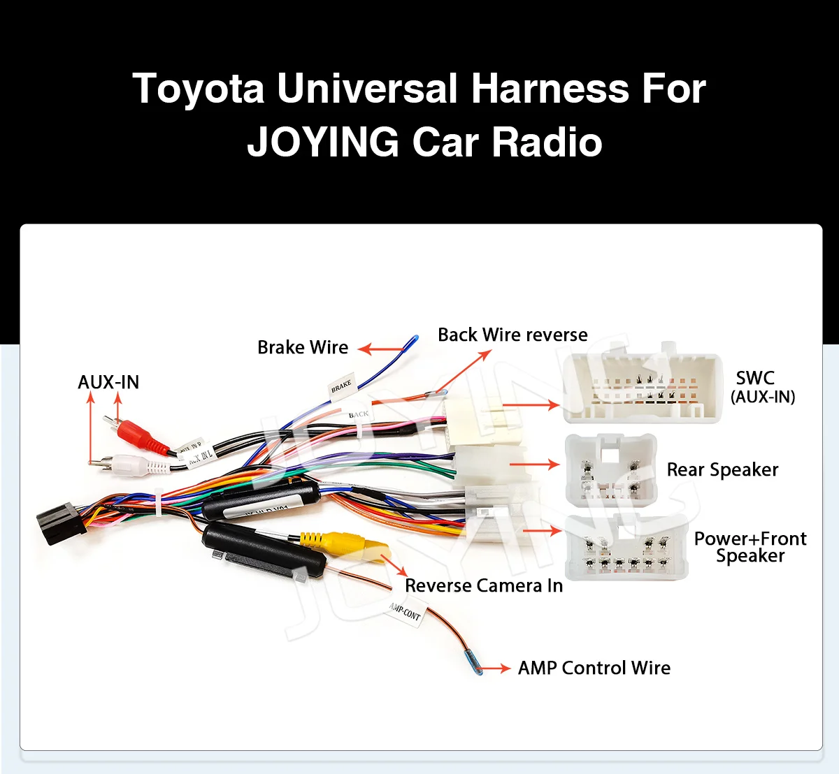 JOYING מיוחד רתמת חיווט רדיו מתאם חשמל כבל חשמלי רדיו plug עבור טויוטה מכוניות הגה תמיכה