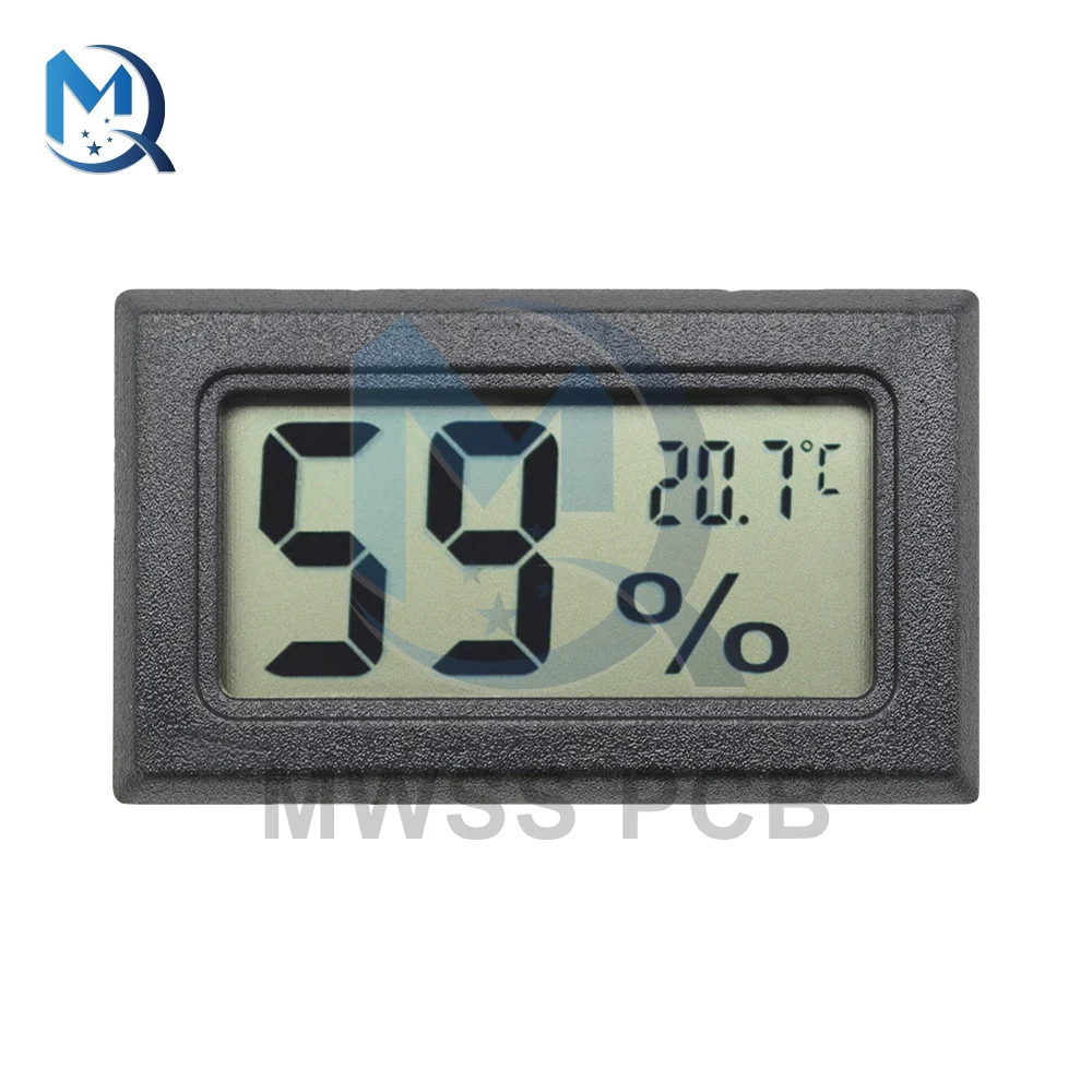 Mini LCD תצוגה דיגיטלית מד לחות שחור חיישן טמפרטורה לחות מודול פנימי נוח מטר נגינה