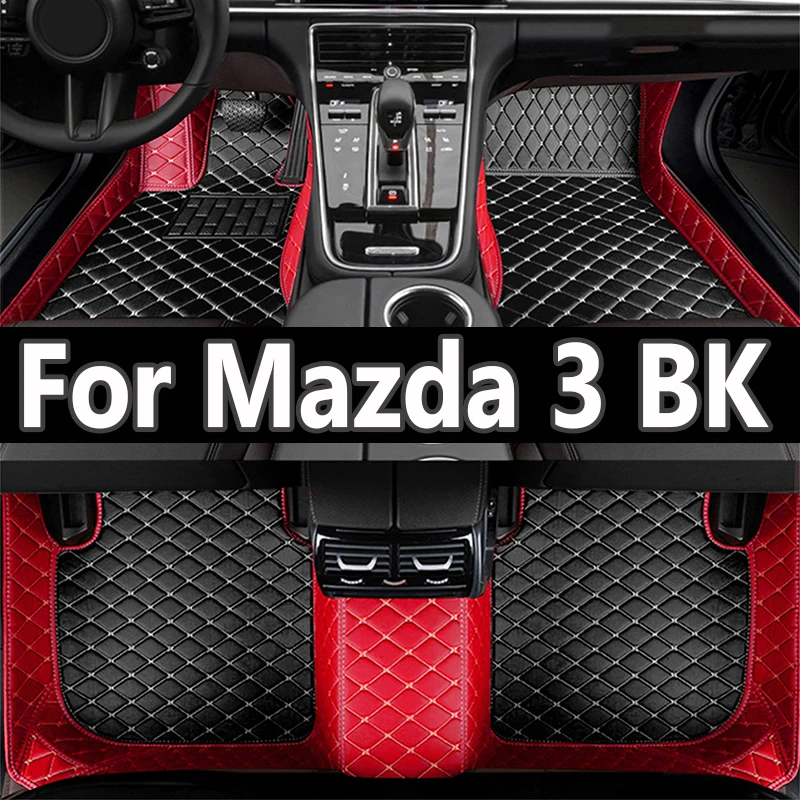המכונית מחצלות על Mazda3 מאזדה 3 BK 2004~2009 אוטומטי שטיחים עמיד עמיד למים שטיח עור יוקרתי, שטיח סט מלא אביזרי רכב
