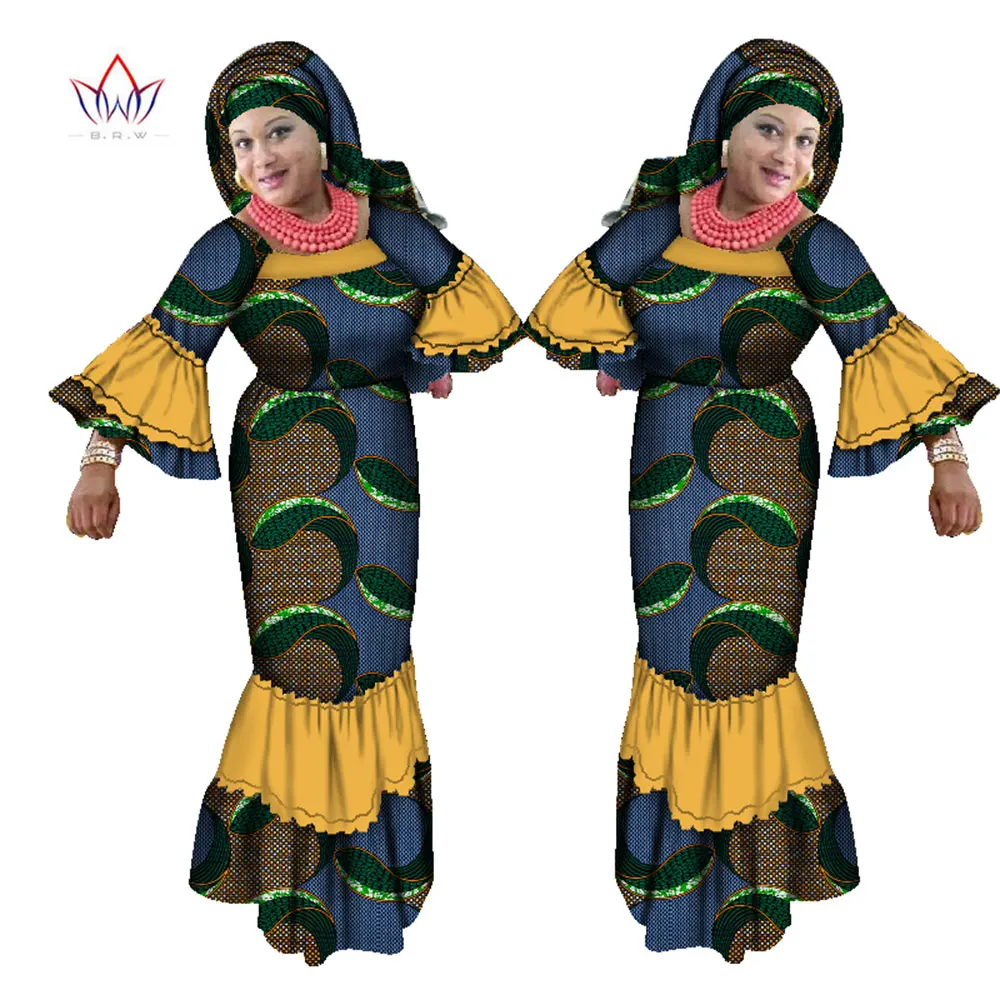 חדש BRW אפריקאי מסורתי בגדים עבור נשים דאשיקי הדפסה שמלת מקסי שמלת מסיבת בגדים בתוספת גודל נשים בגדים WY1649
