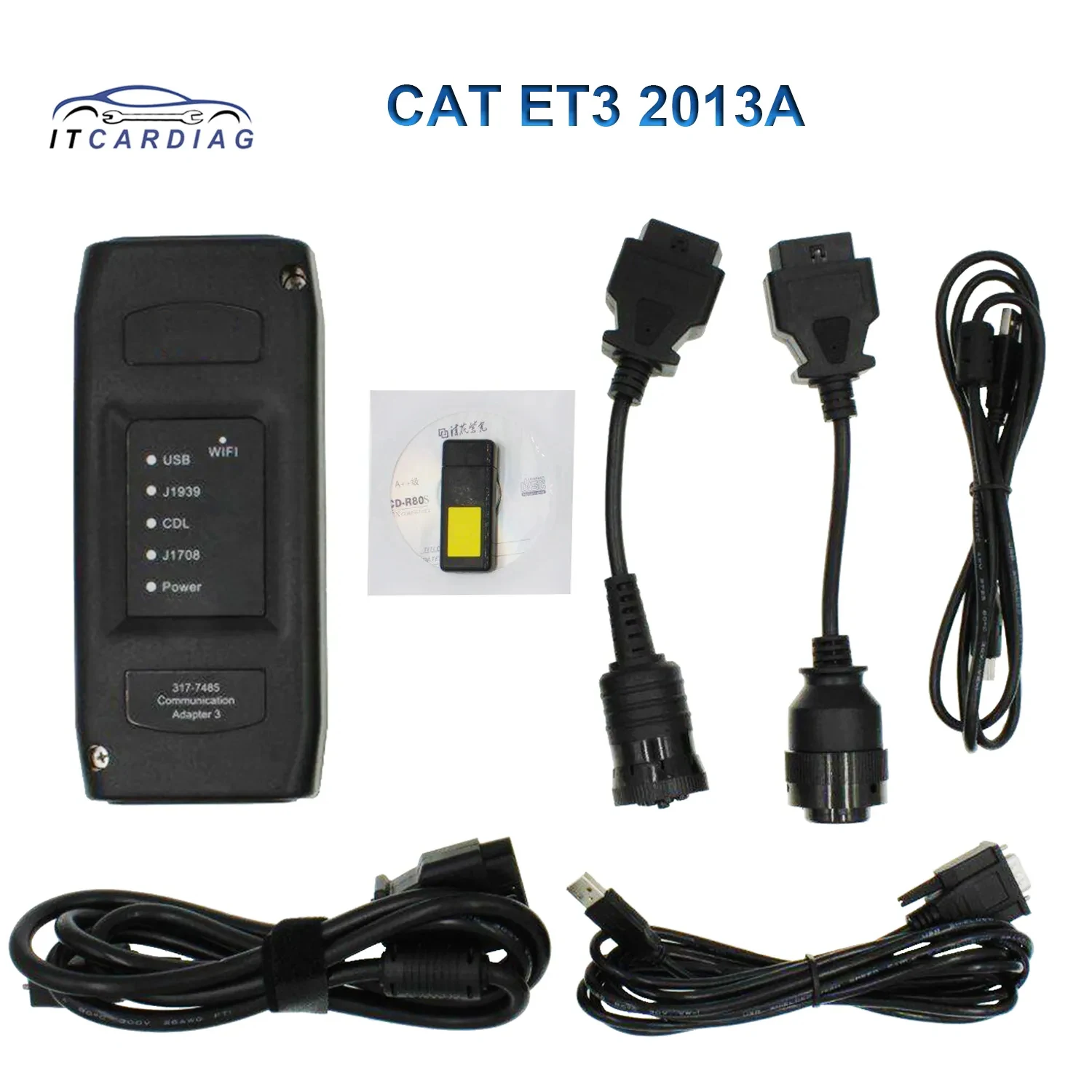 חתול ET3 2023A 2022A 2019A מתאם אלחוטי עבור משאית אבחון כלי תקשורת J1939 Wifi תמיכה ET3 הכבדות סורק