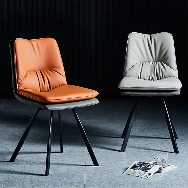 מודרני בכורסה בסלון, כיסאות נוח עור כסאות אוכל בעיצוב מרגיע ברזל צואה בבית במשרד גיימר רהיטים