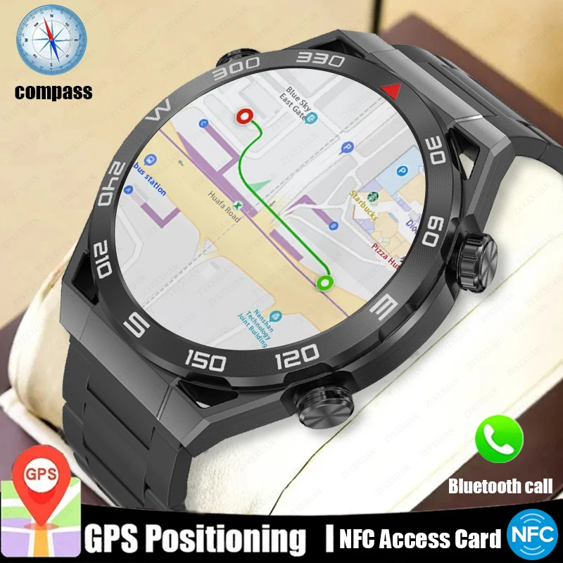 עבור Huawei חדש Smartwatch NFC א+PPG Bluetooth שיחה GPS Tracker תנועה צמיד כושר שעוני מצפן שעון חכם גברים 2023